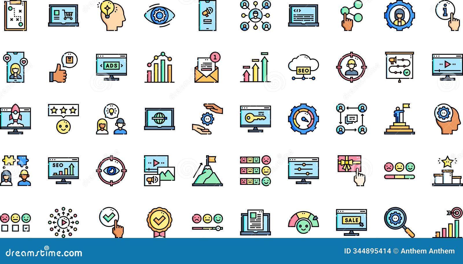 seo and promotion icons high-quality  icons collection with editable stroke. ideal for professional and creative
