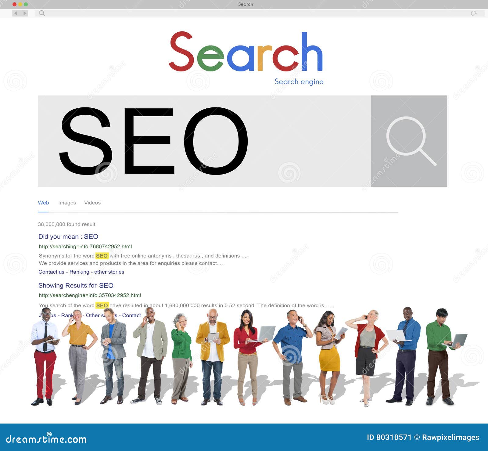 SEO Search Engine Optimization Business-Marketing-Konzept Stockbild - Bild von informationen, beweglich: 80310571