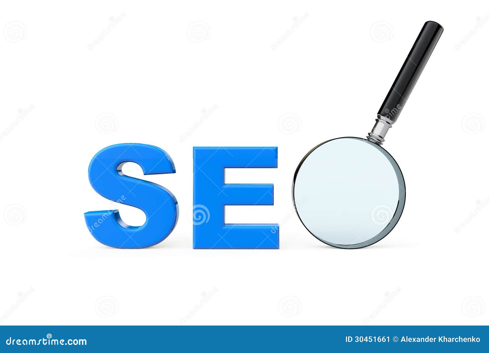 SEO sign with magnifier stock illustration. Illustration of