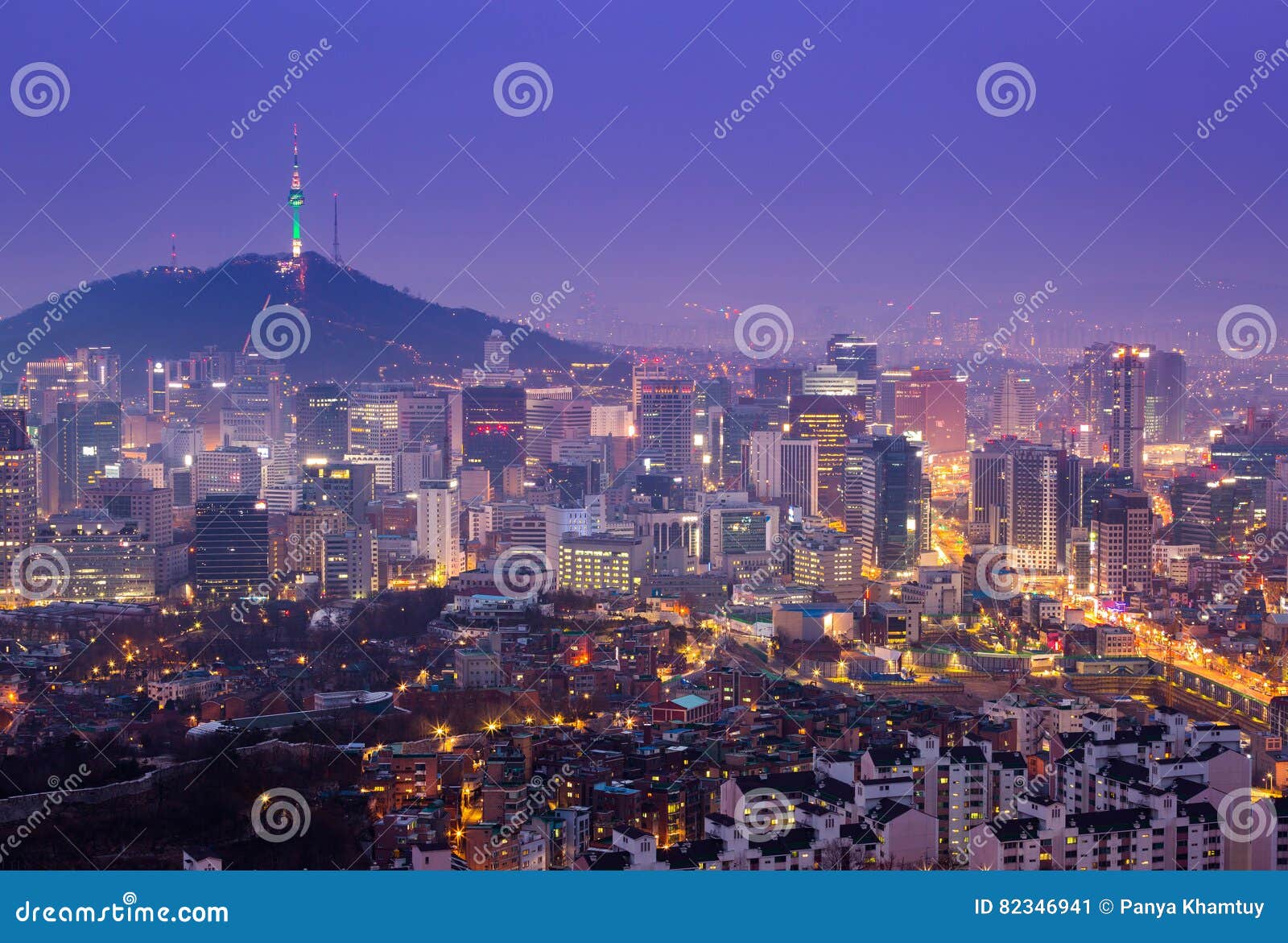 Seoul City Skyline and N Seoul Tower Editorial Photo - Image of culture ...