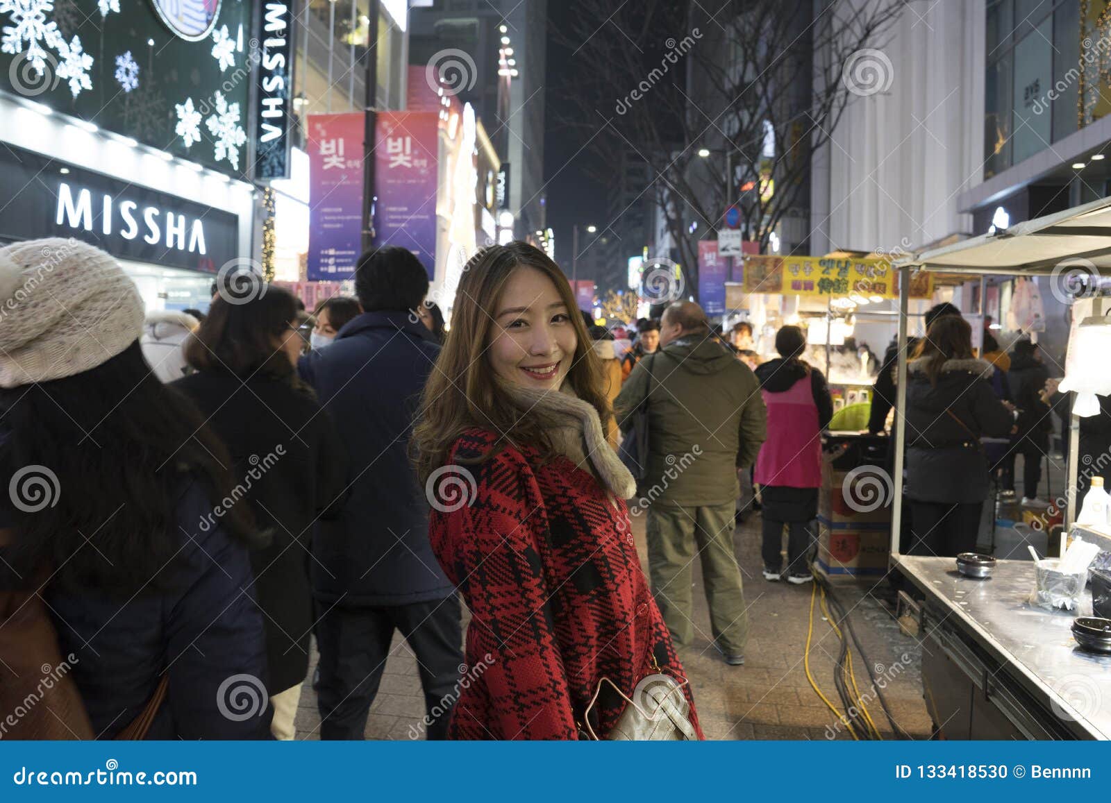  People  Shopping  And Walking In Myeongdong Shopping  Street 