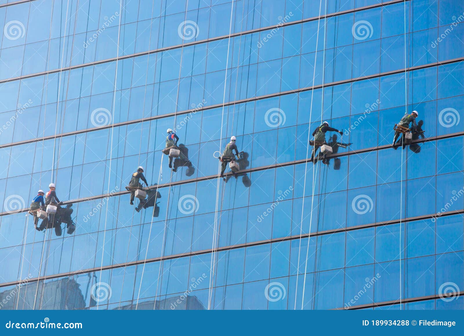 High Rise Window Washers Seoul Korea Editorial Stock Photo Image of altitude, occupation