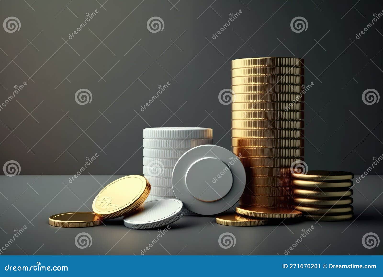 Separated from Their Surroundings, a Stack of Golden Coins Stands Out