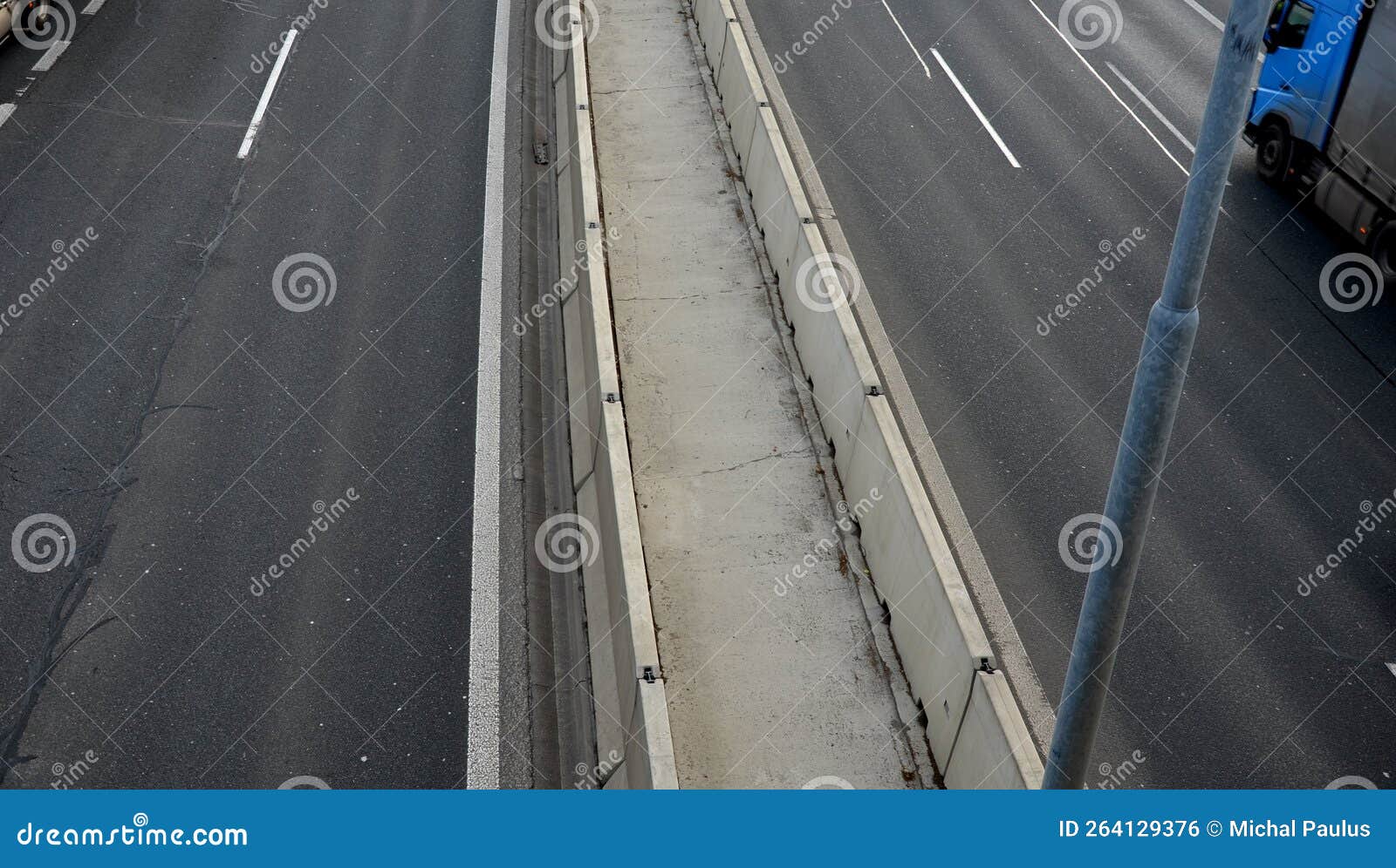 Separation of Lanes on the Highway by Means of Heavy Stock Photo ...