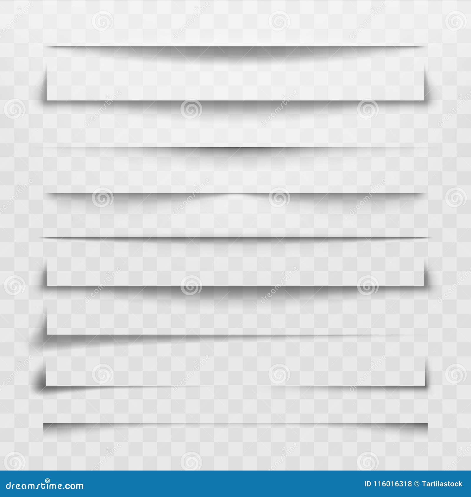 separator line or shadow divider for web page. horizontal dividers, shadows dividing lines and corners 