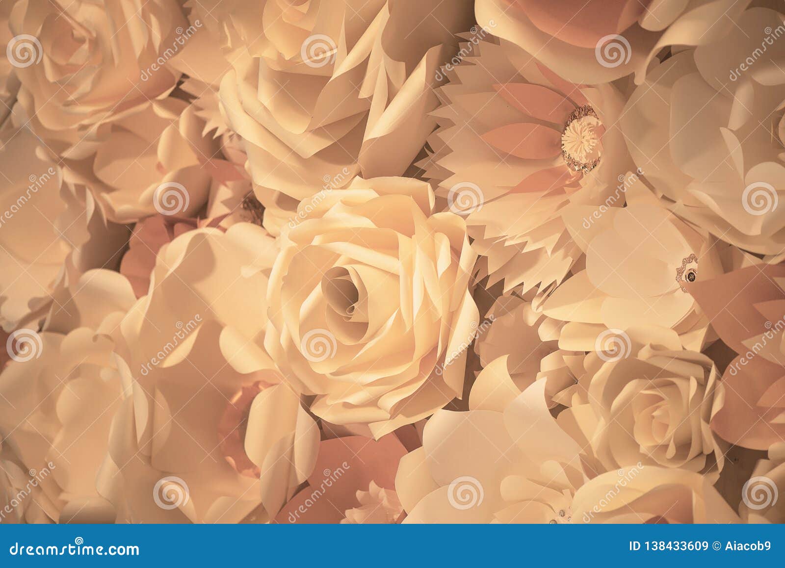 Sepia Color Filter Effect Of A 3d Paper Flower Wall Decor Idea