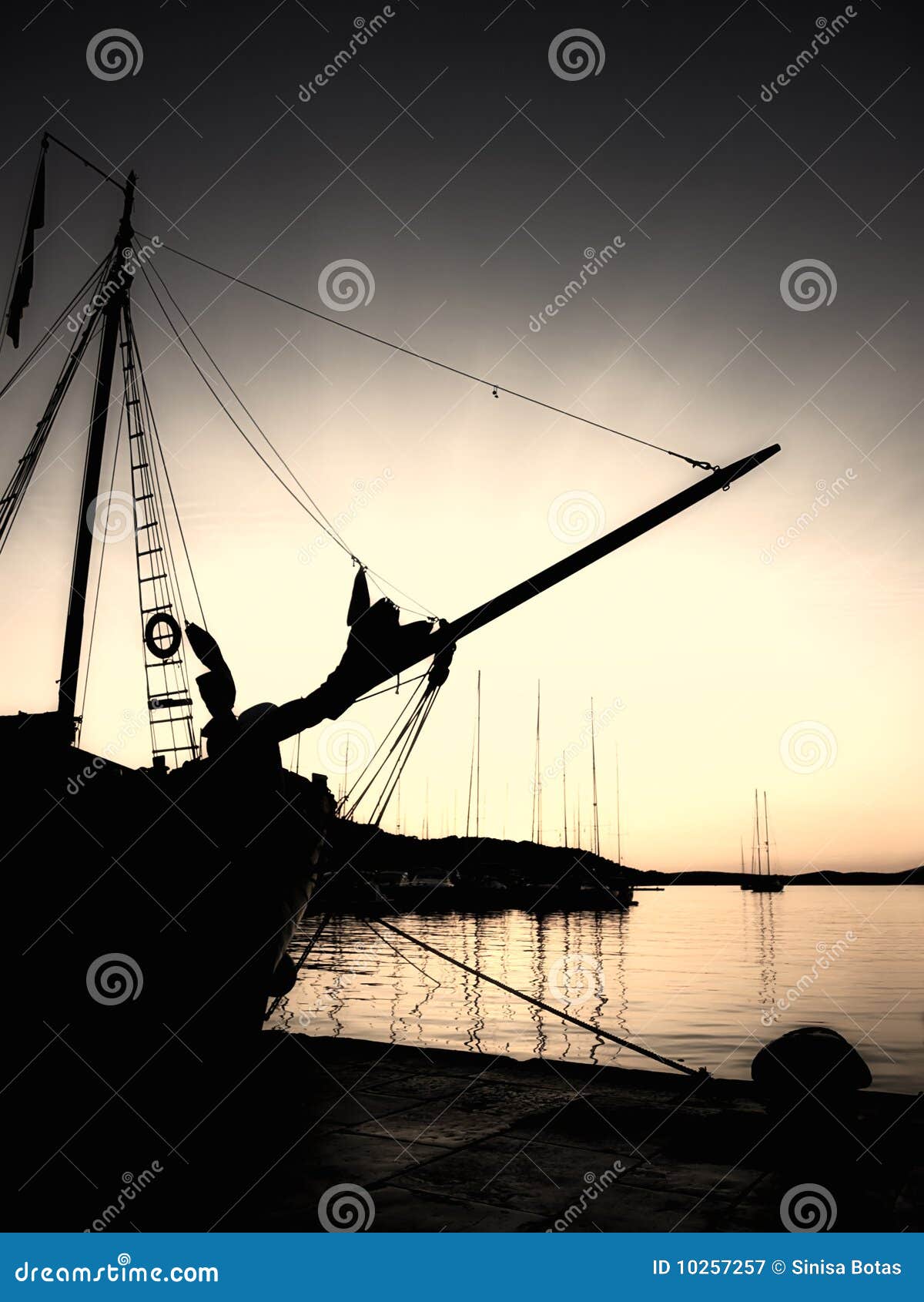 Sepia nautical sunset stock image. Image of blue, calm 10257257