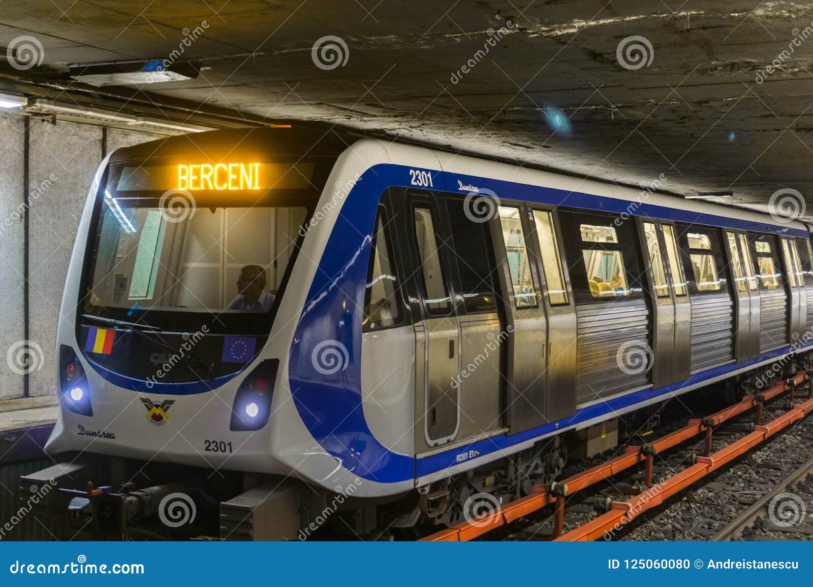 Train Arriving at Piata Romana Subway Stop Editorial Image Image of