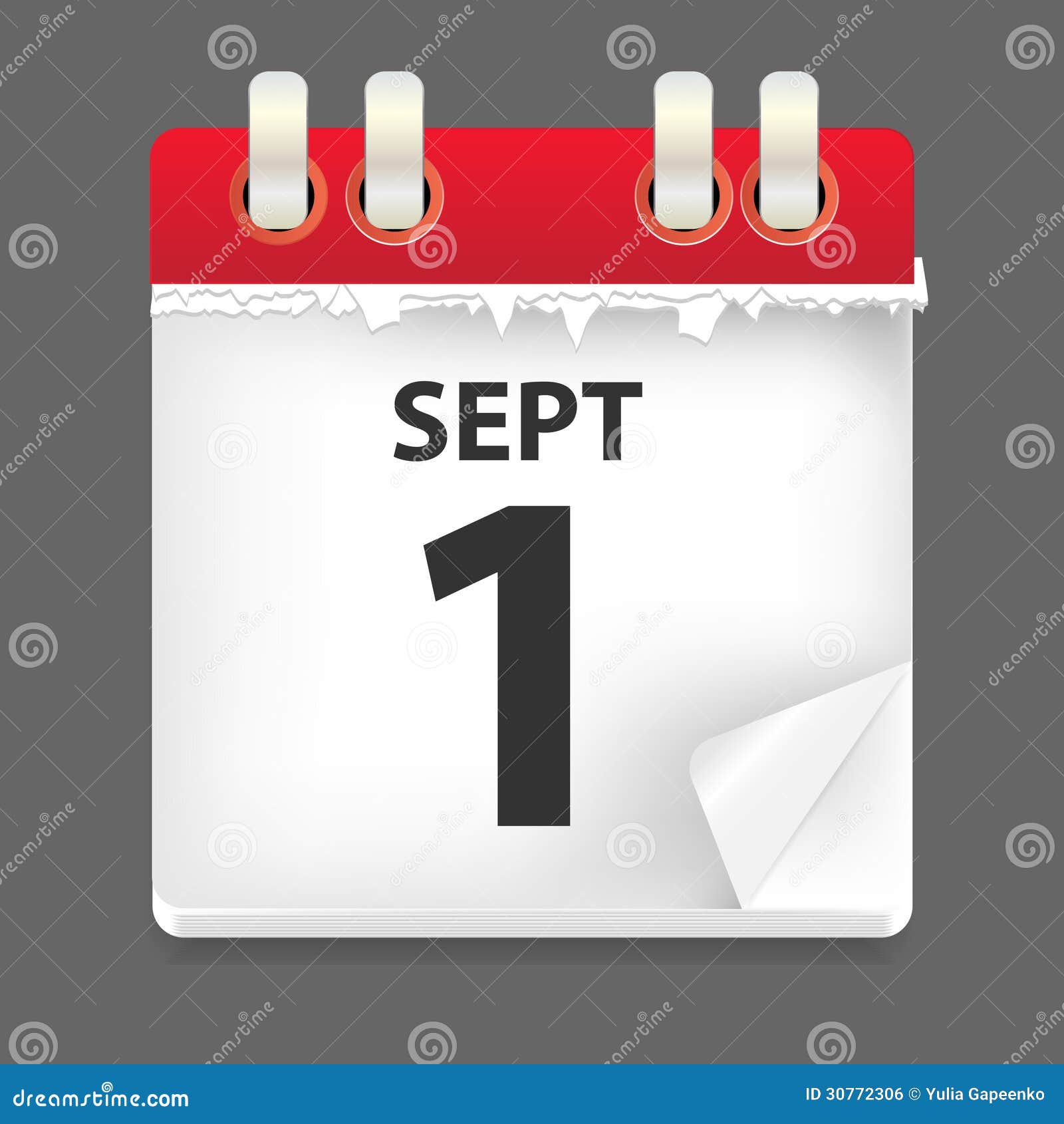 1 September Date Vector Illustration Stock Vector - Illustration of