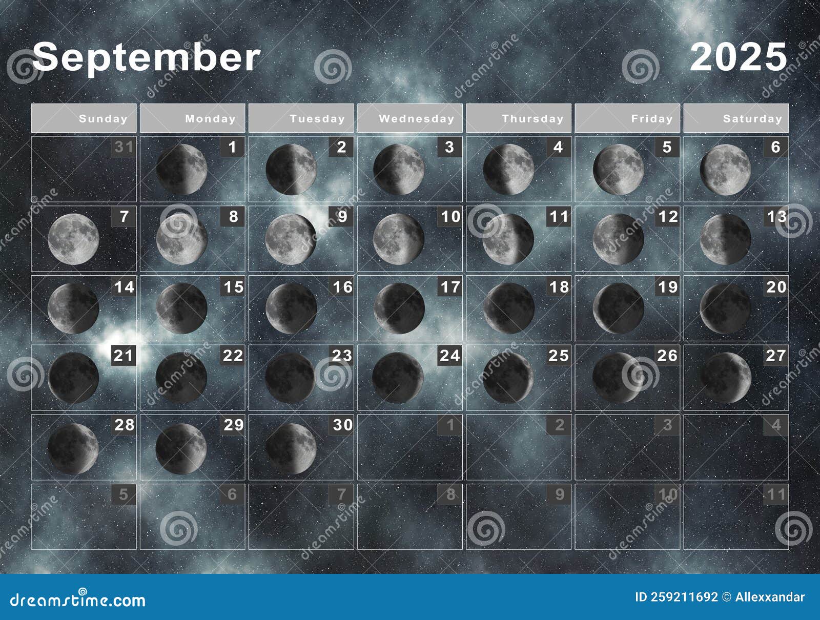 september-2025-lunar-calendar-moon-cycles-stock-illustration-illustration-of-galaxy-moon