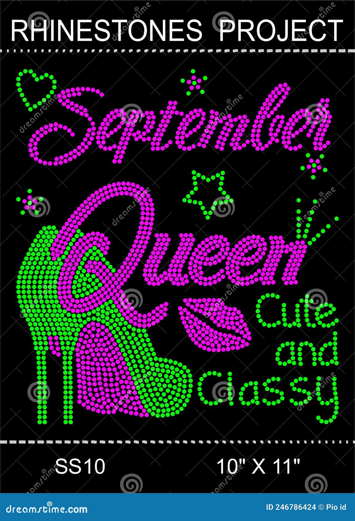 september birthday rhinestones ss10 template