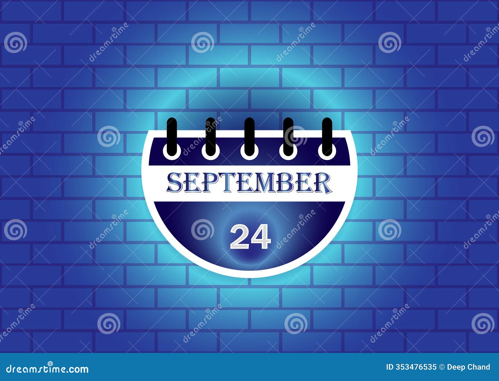 september 24th calendar page on a blue brick wall. perfect for event reminders, scheduling, or date-related s