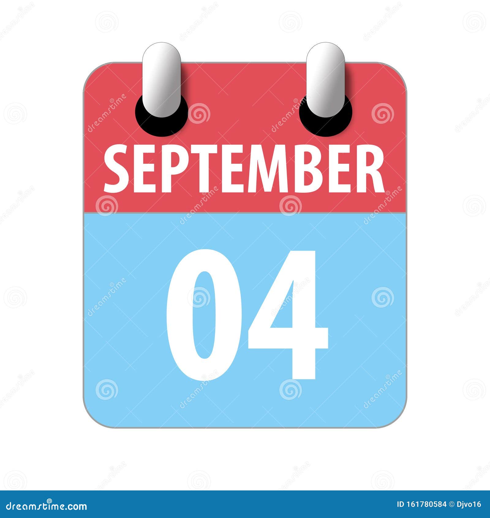 September 4th. Day 4 of Month,Simple Calendar Icon on White Background