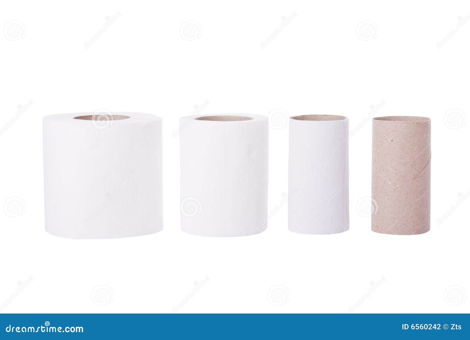 Sequence of Toilet Paper Rolls Stock Photo - Image of worn, sheet: 6560242