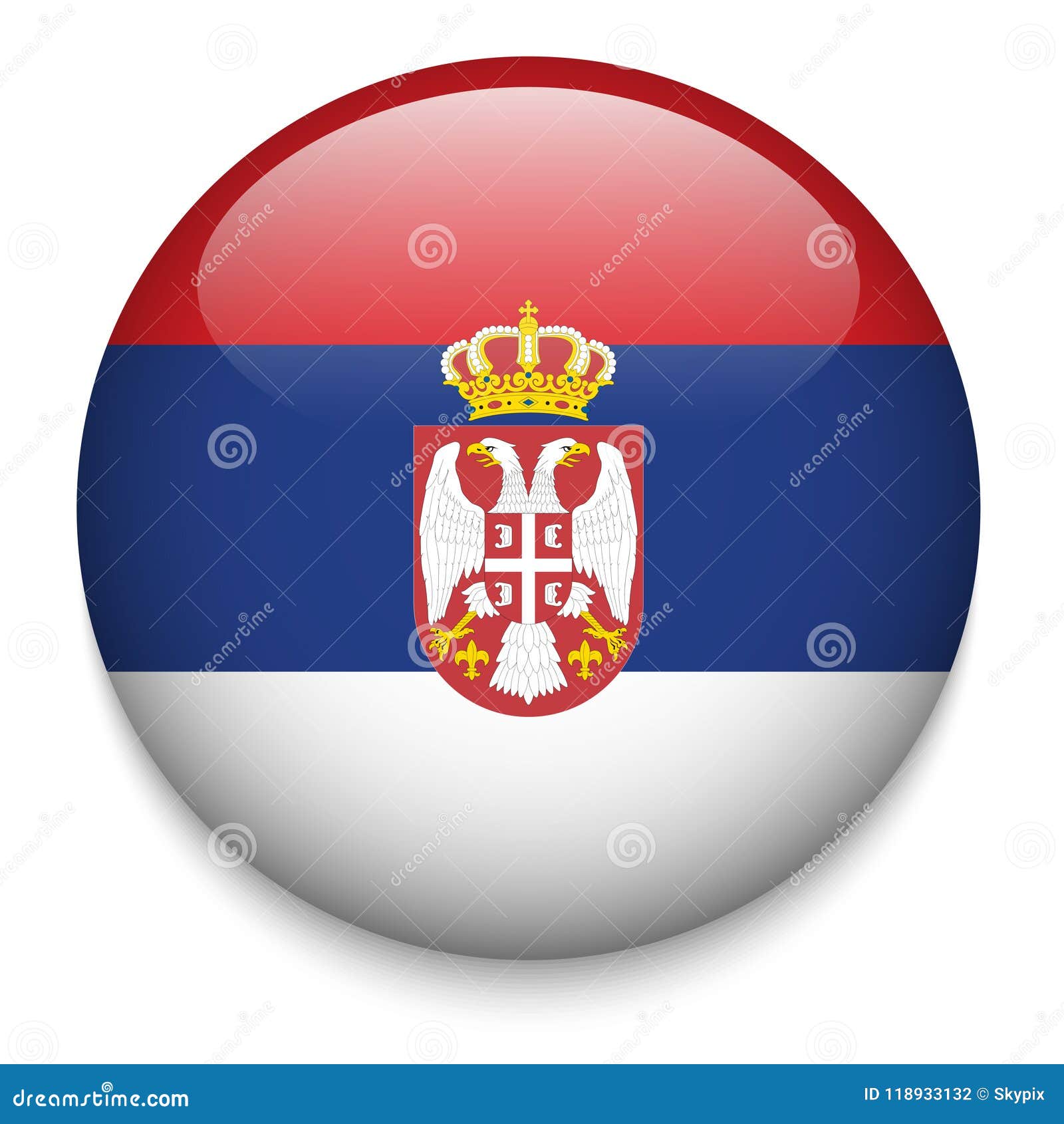 serbia flag button