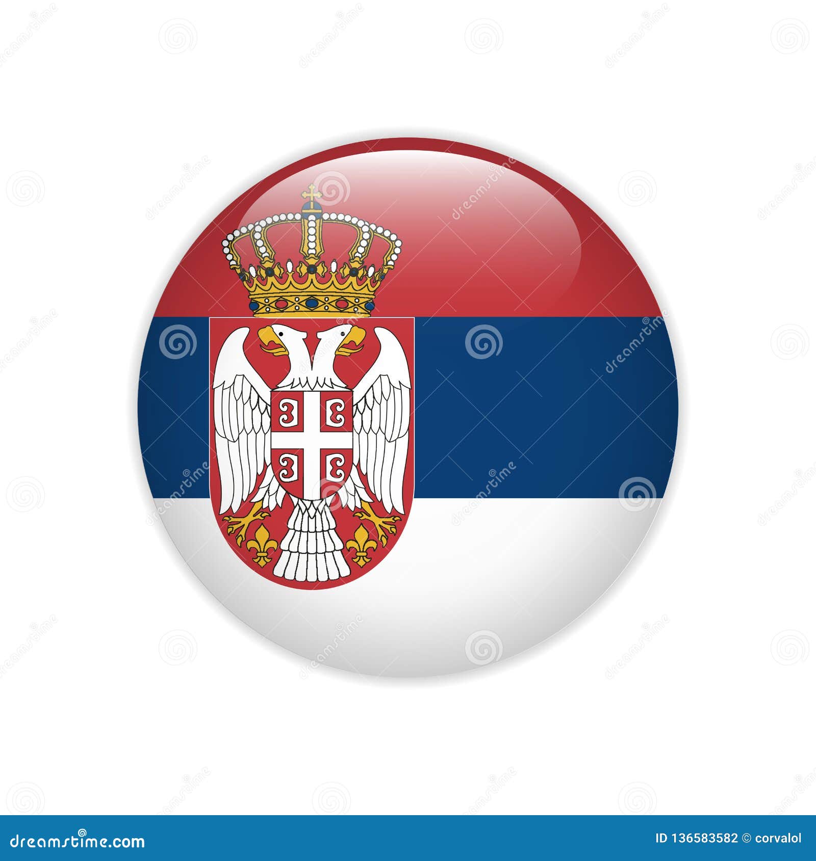 serbia flag on button