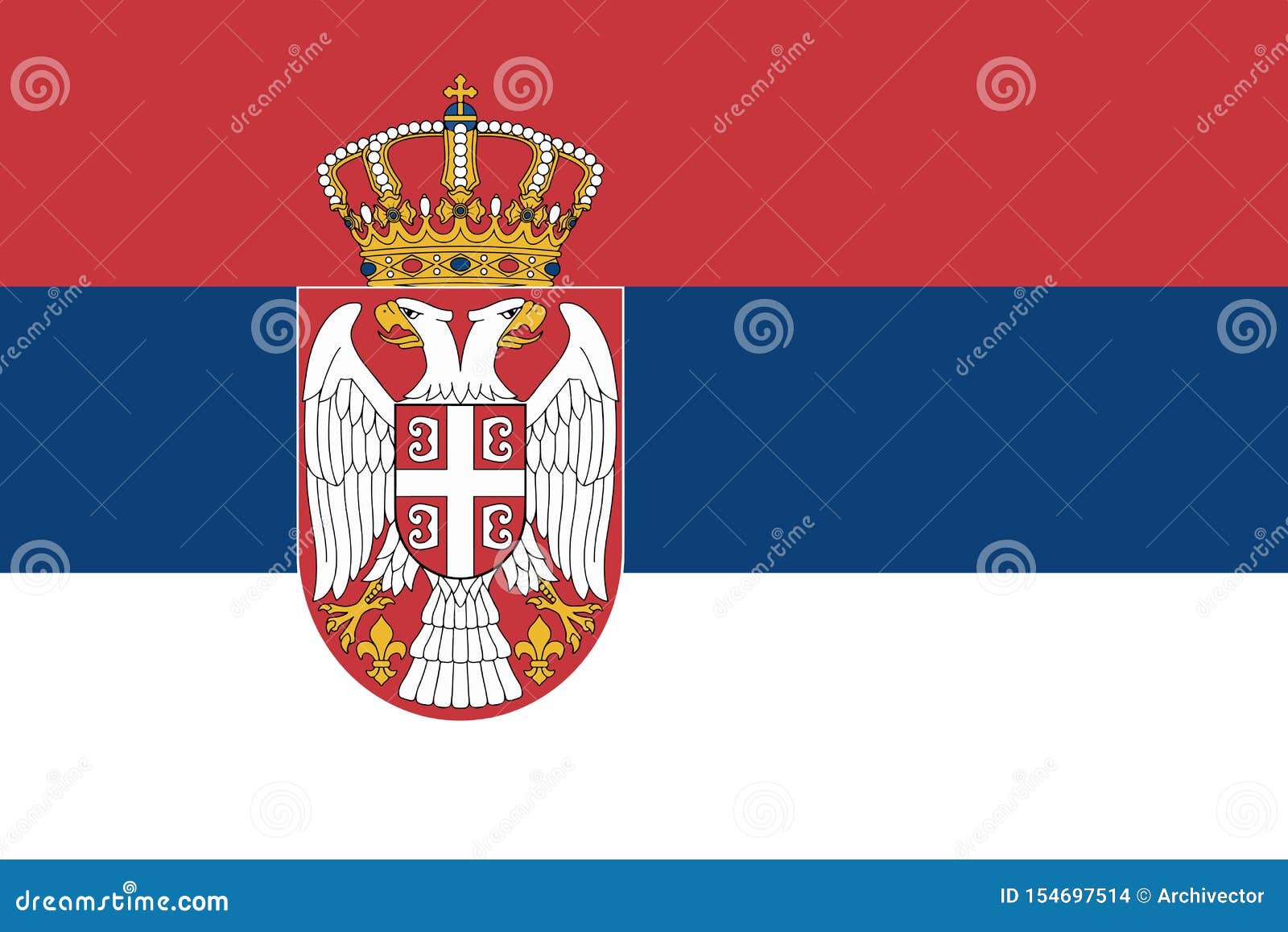 serbia flag in official colors and with aspect ratio of 2:3.