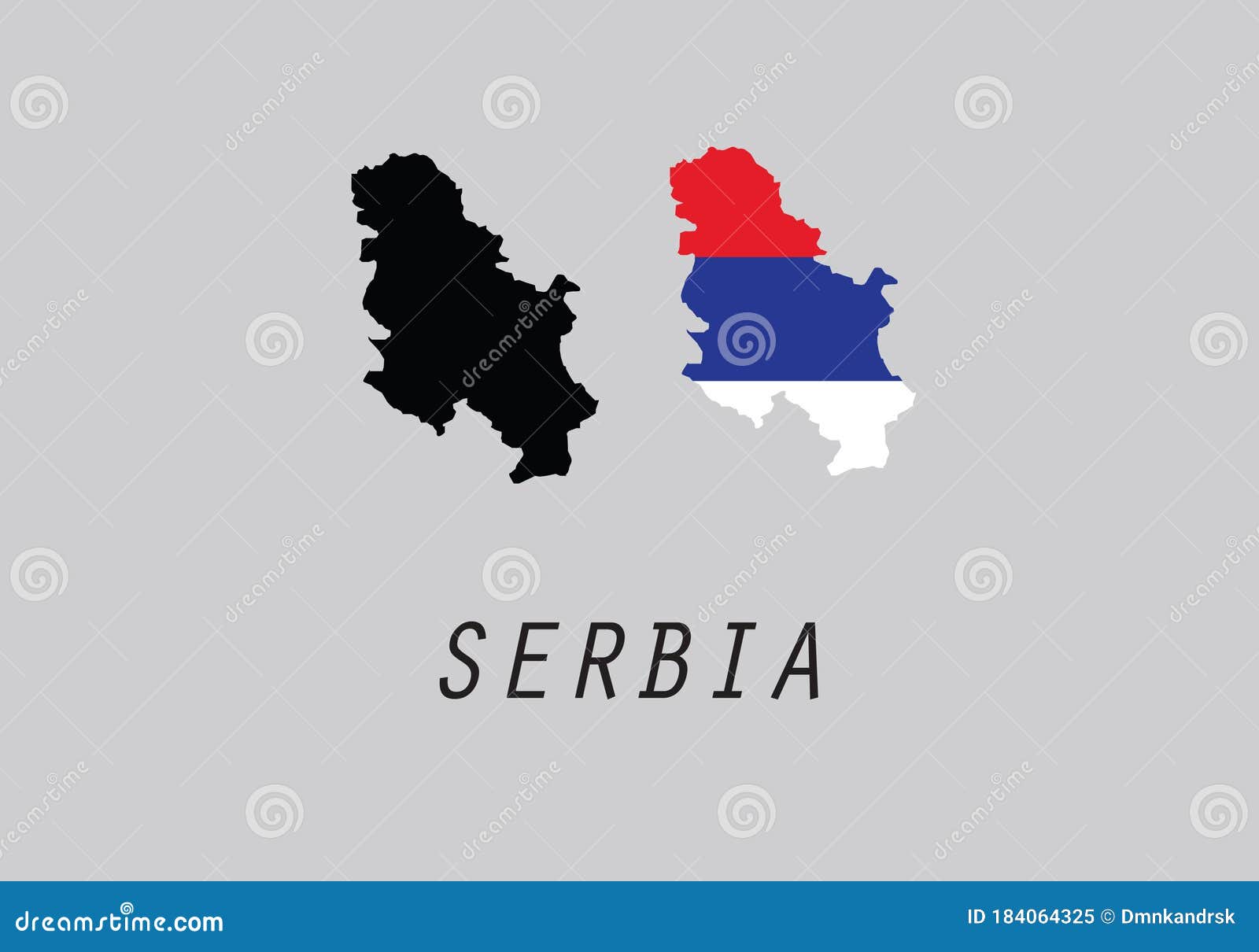 Serbia Outline Map National Borders Stock Vector - Illustration of ...