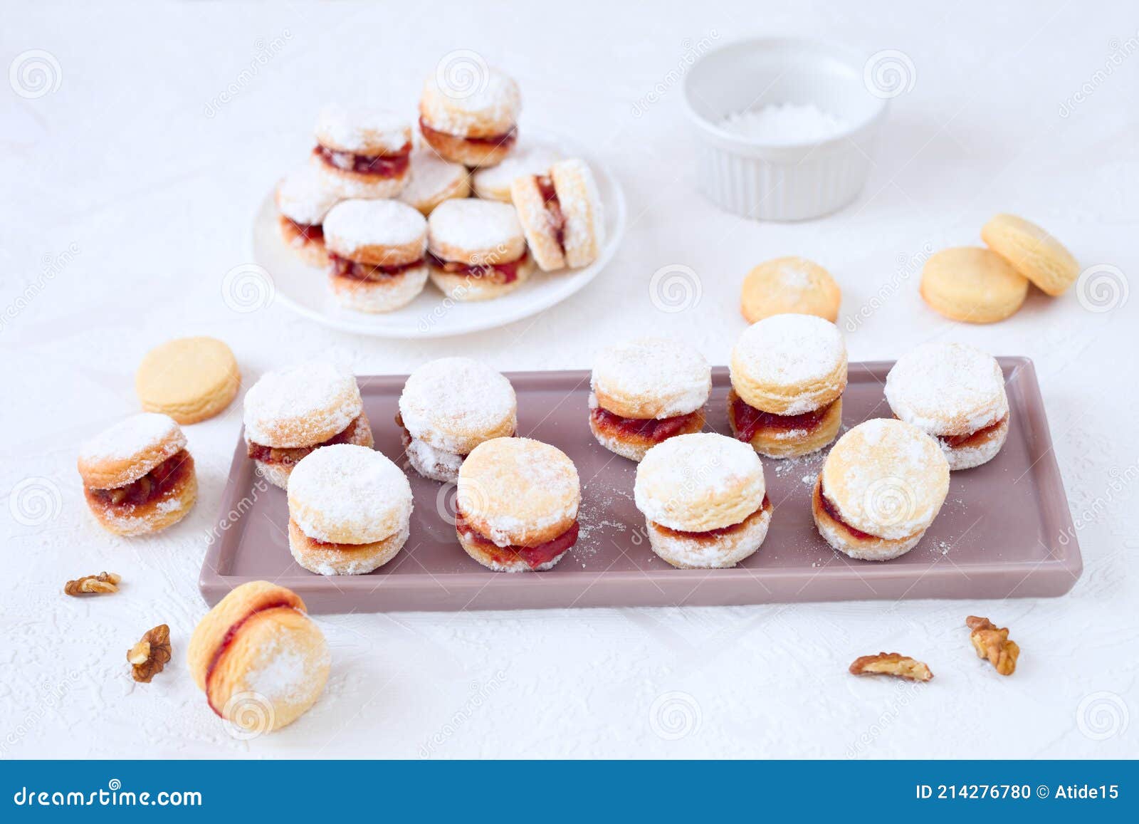 Serbian sandwich cookie stock photo. Image of powdered 214276780