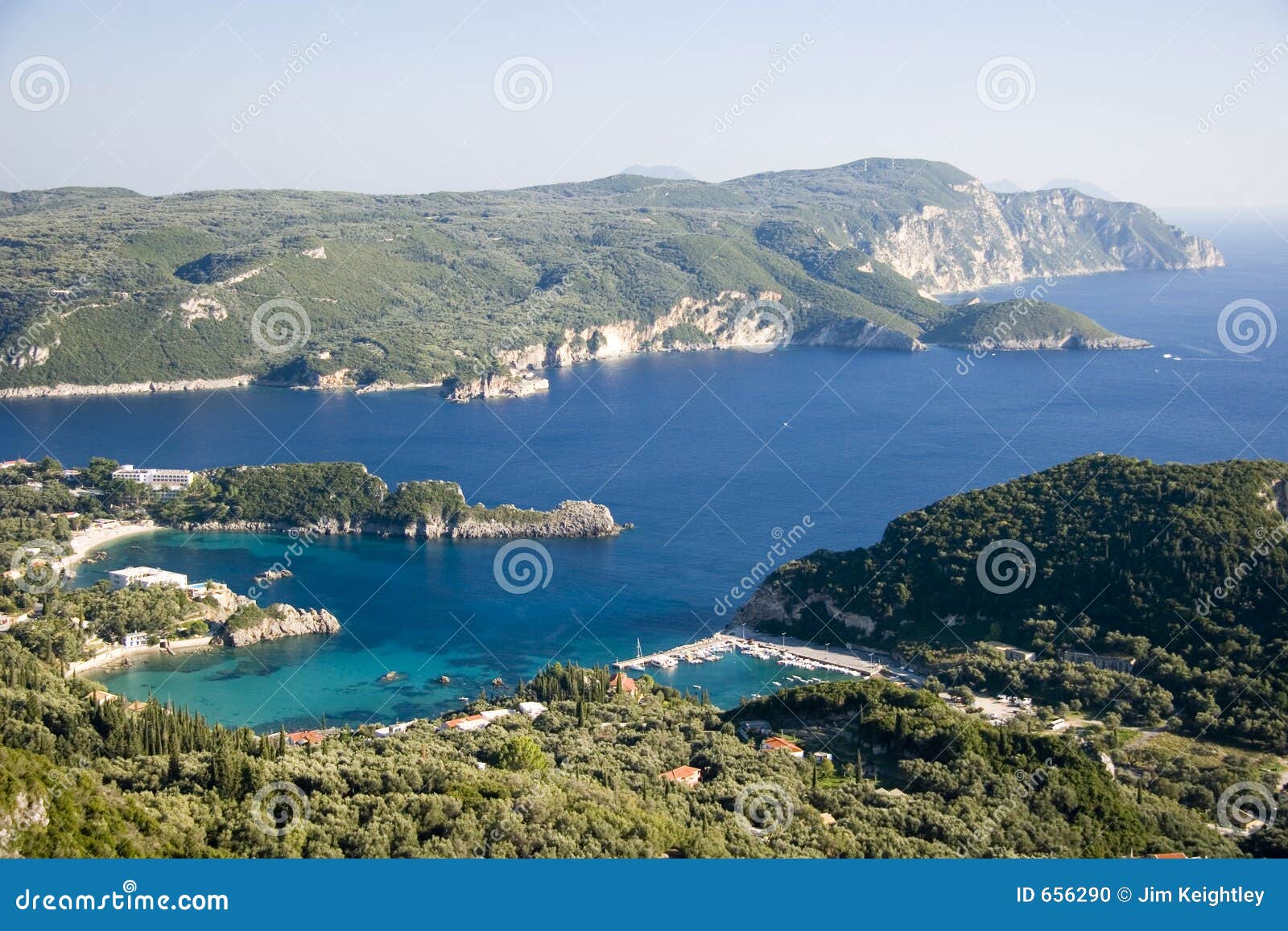 Serene Bay stock photo. Image of greece, corfu, blue, vacation 656290
