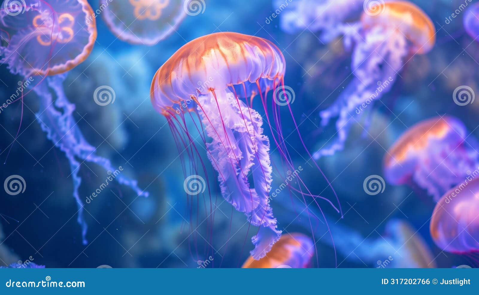 serene floaters with gentle pulsing movements jellyfish drift and soar with tranquil beauty creating a serene atmosphere