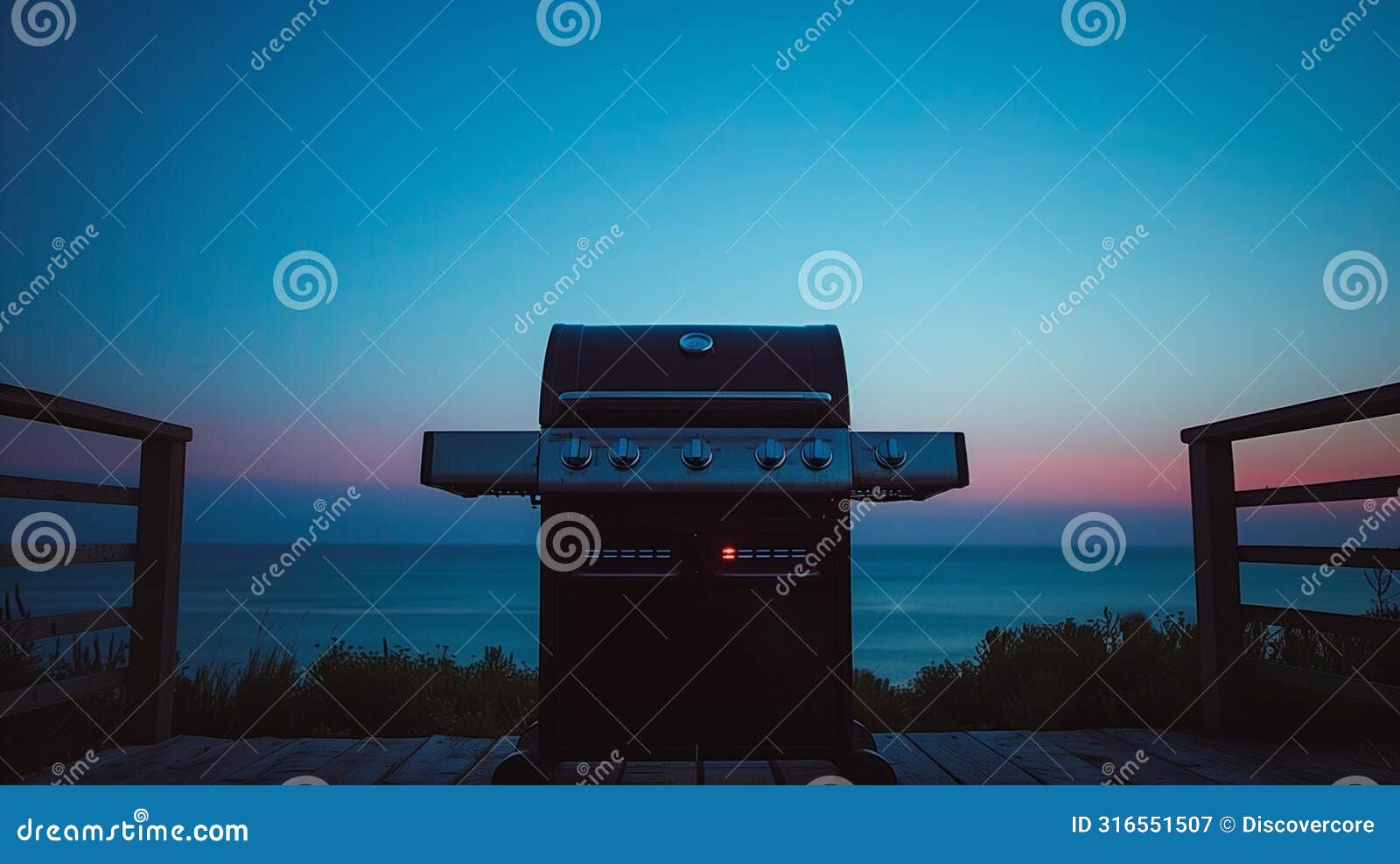 twilight grilling: oceanfront barbecue at dusk