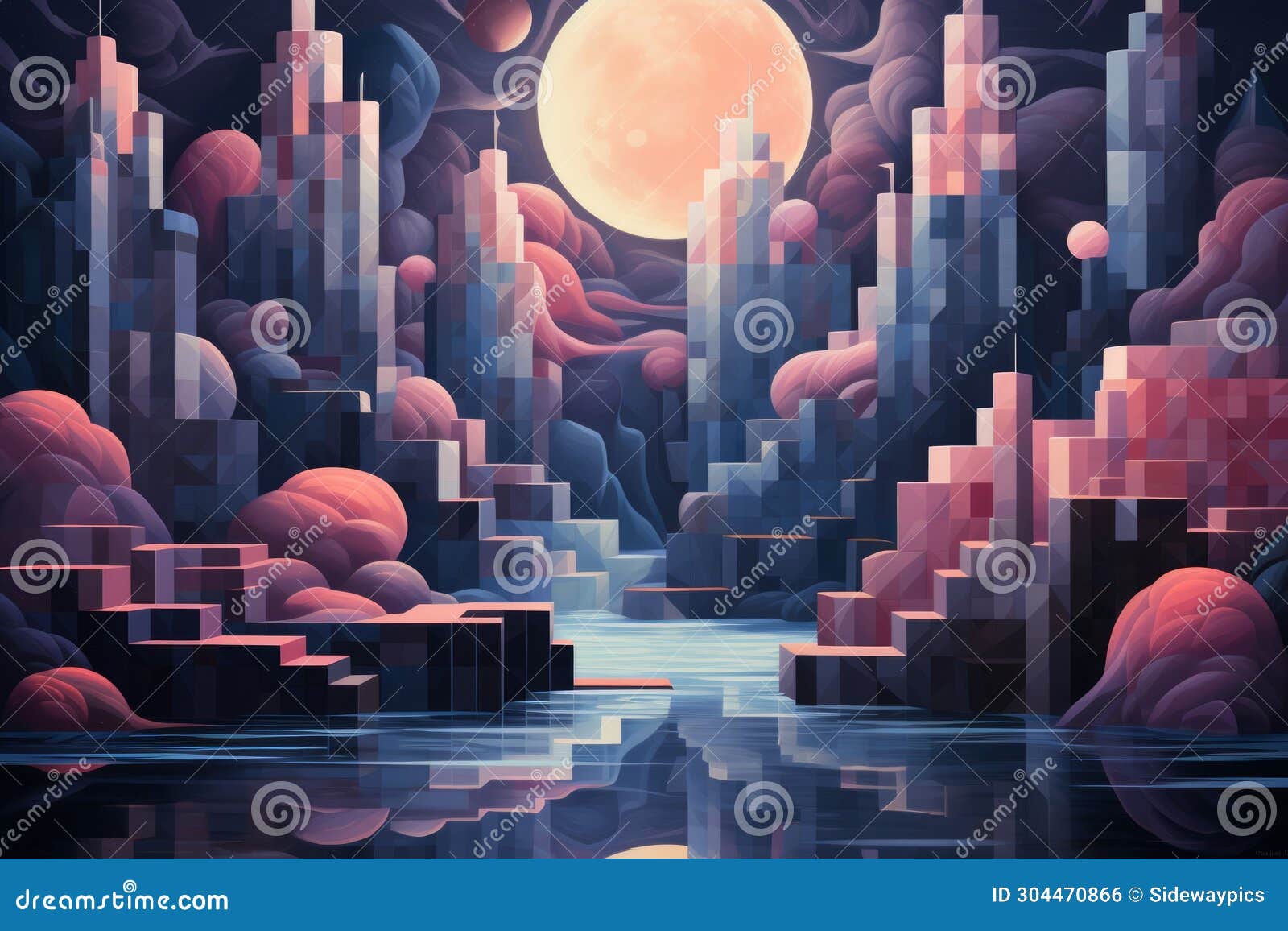 serene moonlit waterfalls in fantasy - generative ai