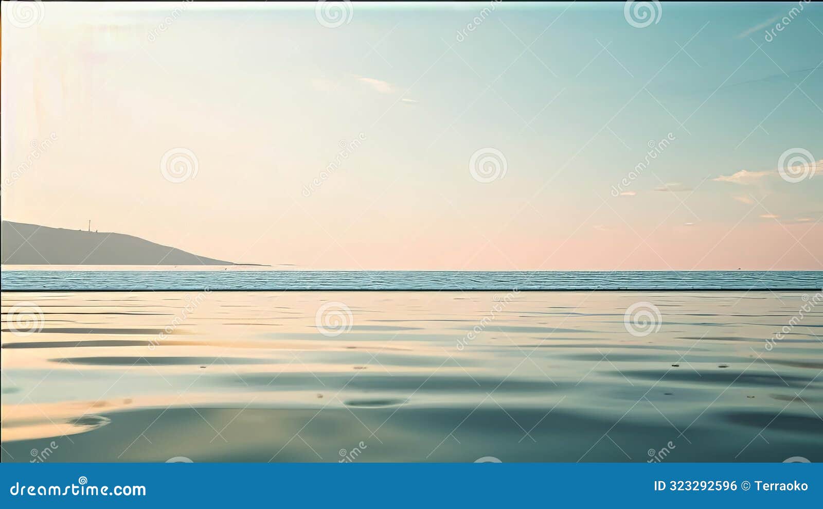 a serene sandy beach located at the water's edge, overlooking the calm sea.