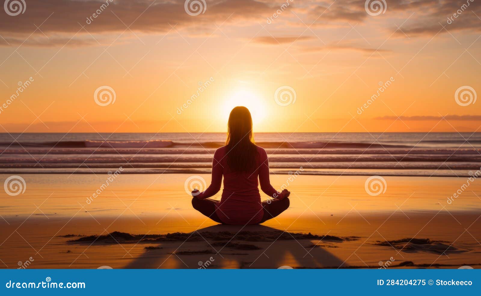 serene sunset meditation: a blend of precisionism and ocean academia