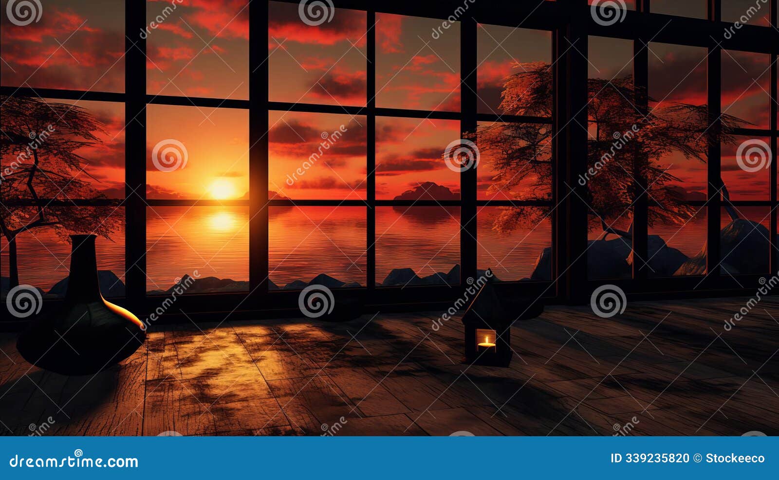 peaceful sunset sanctuary inspired by edvard munch's style