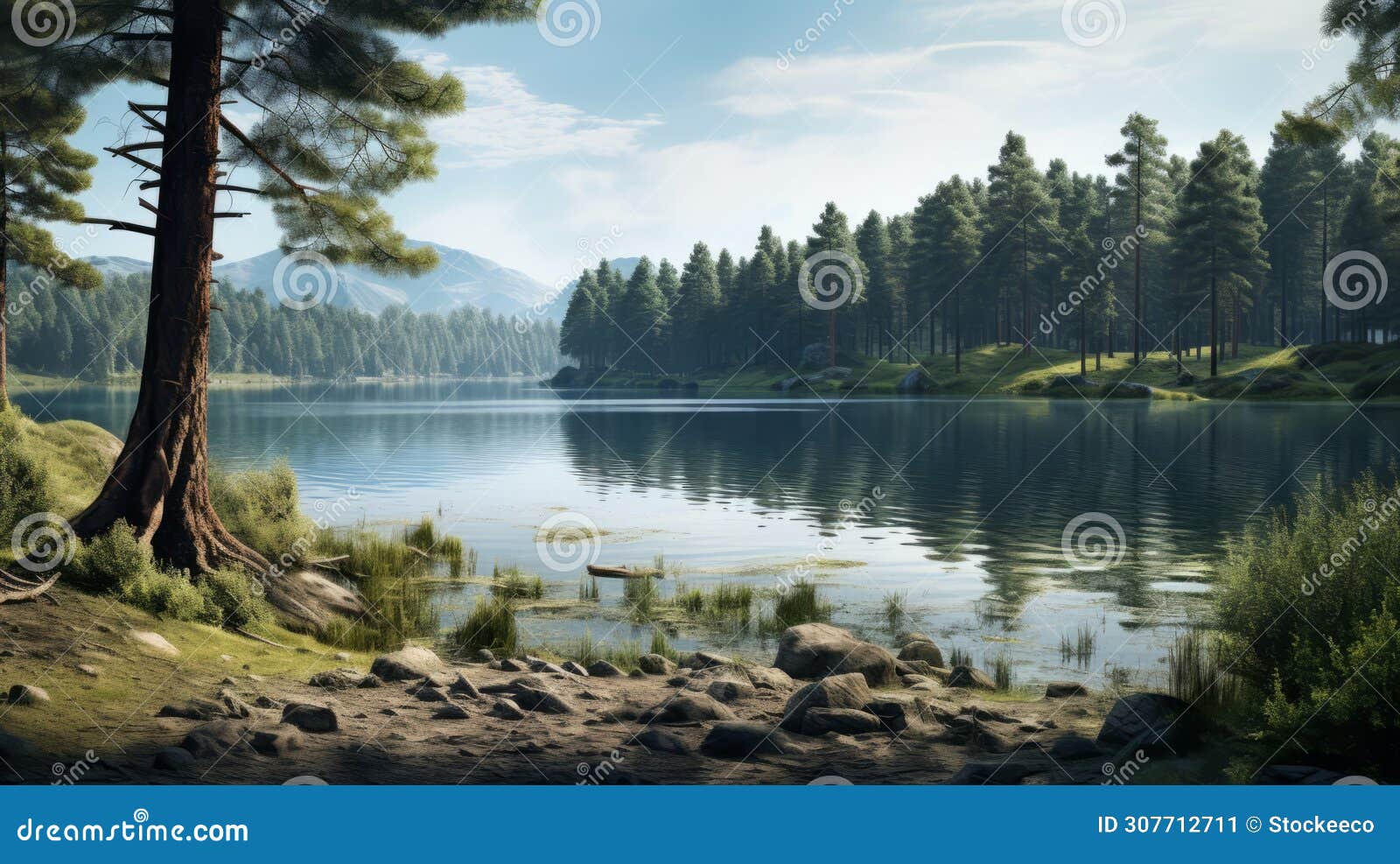 glen of a lake: a hyper-realistic xbox 360 graphics scene