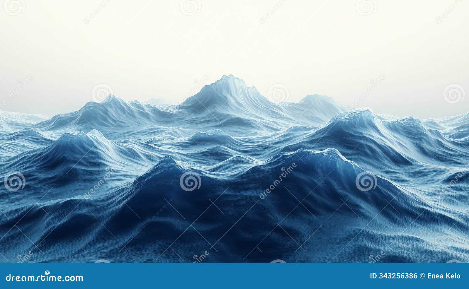 pastel blue watercolor ocean waves background