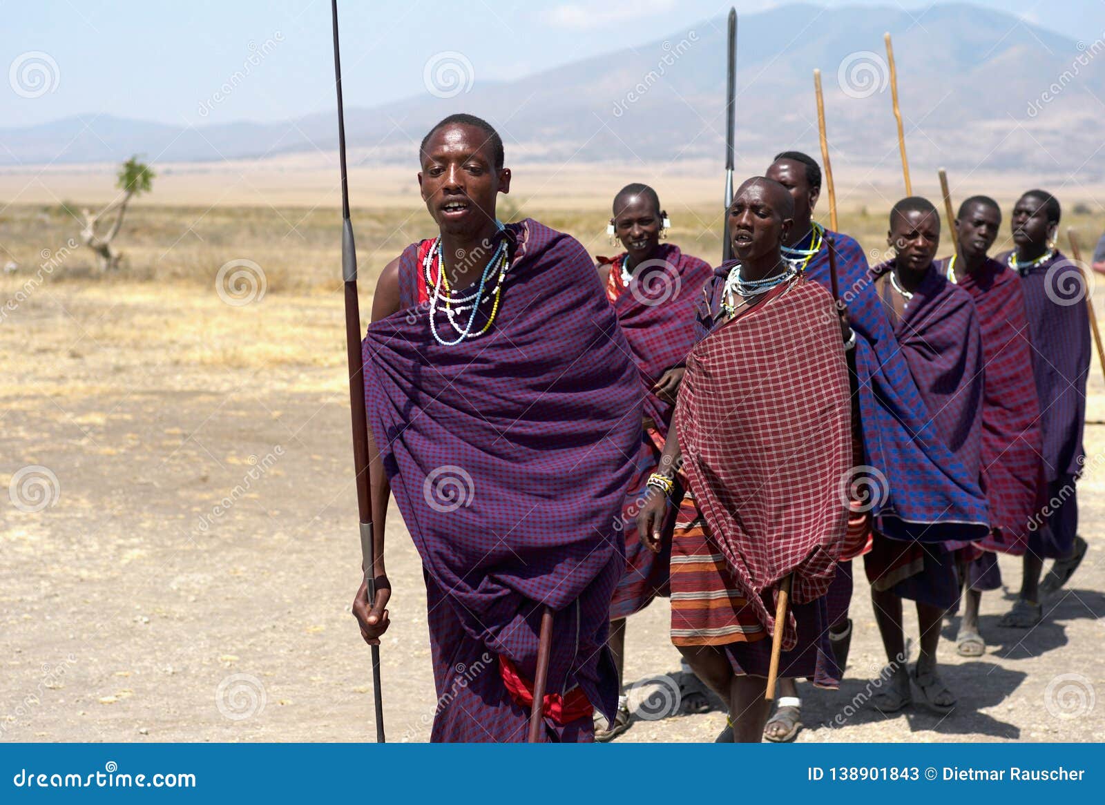 Masai Armed with Spears Performing a Ritual Dance Editorial Stock Photo ...