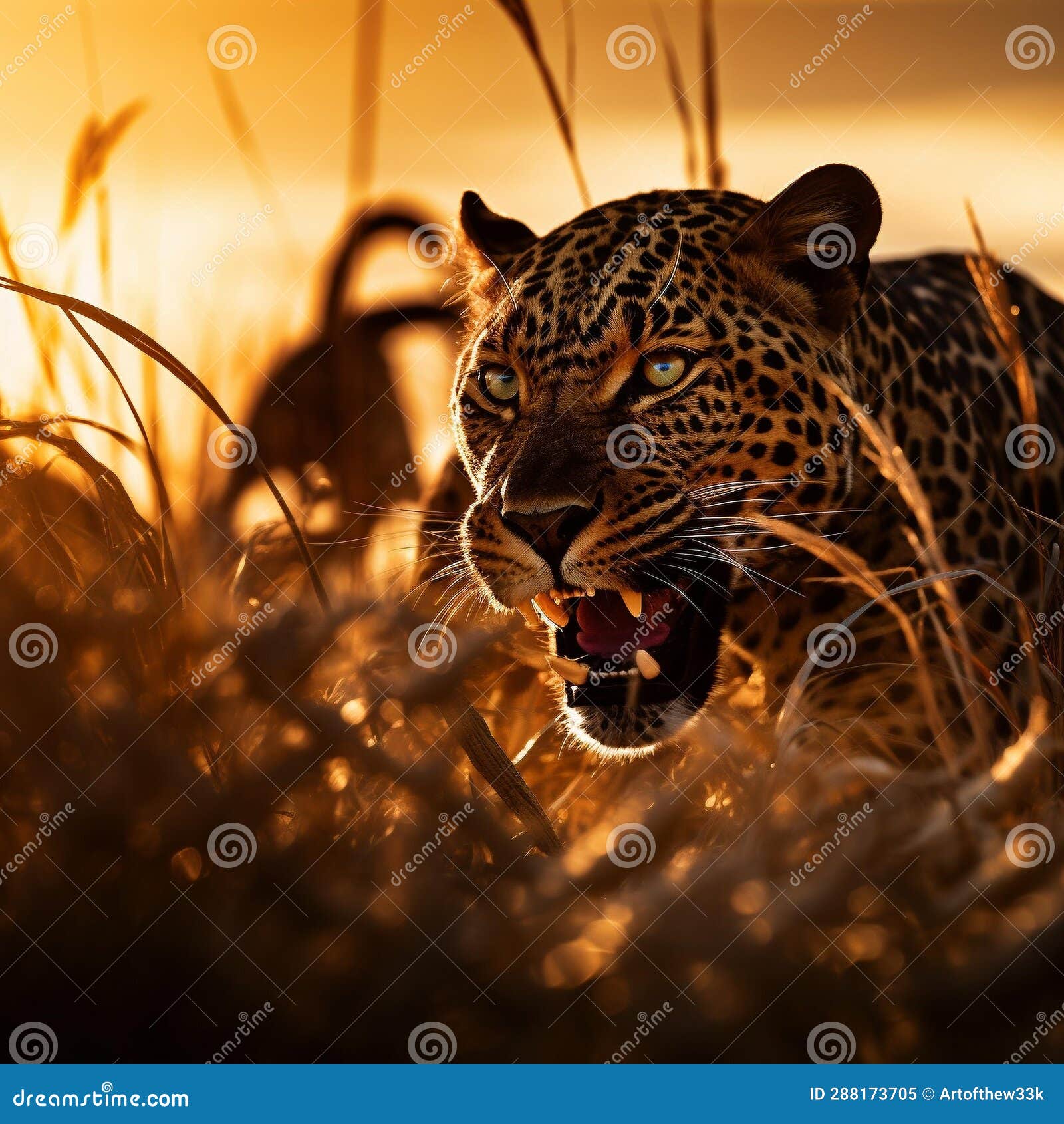 serengetis fierce trio: roaring lion, lunging leopard, and coiled cobra