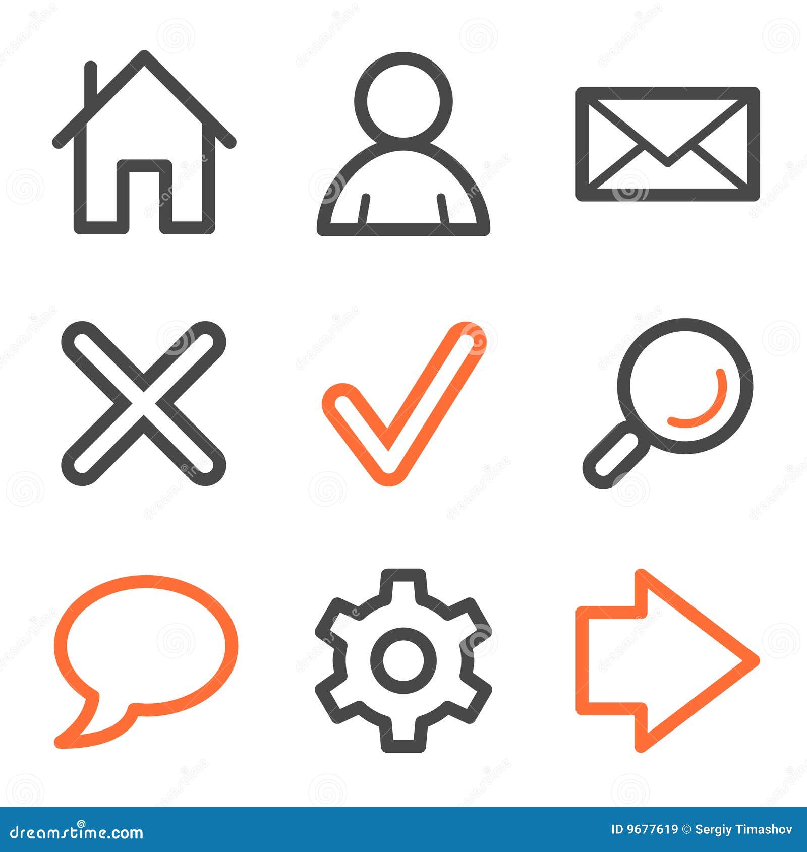 Serie Arancione E Grigia Di Base Delle Icone Di , Di Profilo