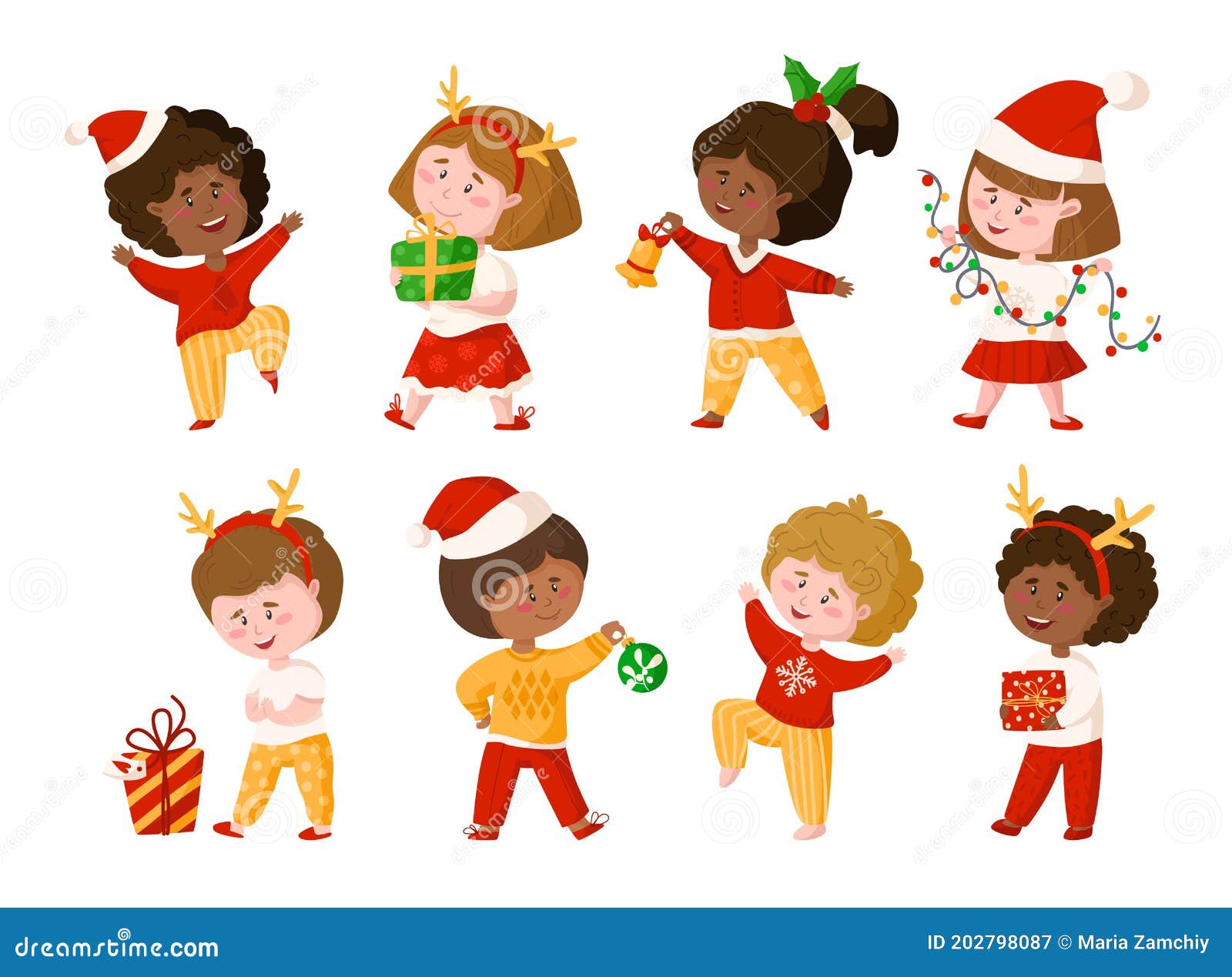 Serie De Dibujos Animados Para Niños De Navidad Vector Ilustración del  Vector - Ilustración de invierno, vector: 202798087