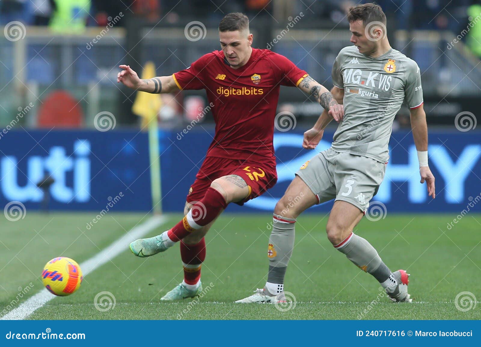 SERIE a FOOTBALL MATCH AS ROMA VS GENOA FC at OLYMPIC STADIUM in ROME on  FEBRUARY, 5TH 2022 Editorial Stock Photo - Image of score, february:  240717663