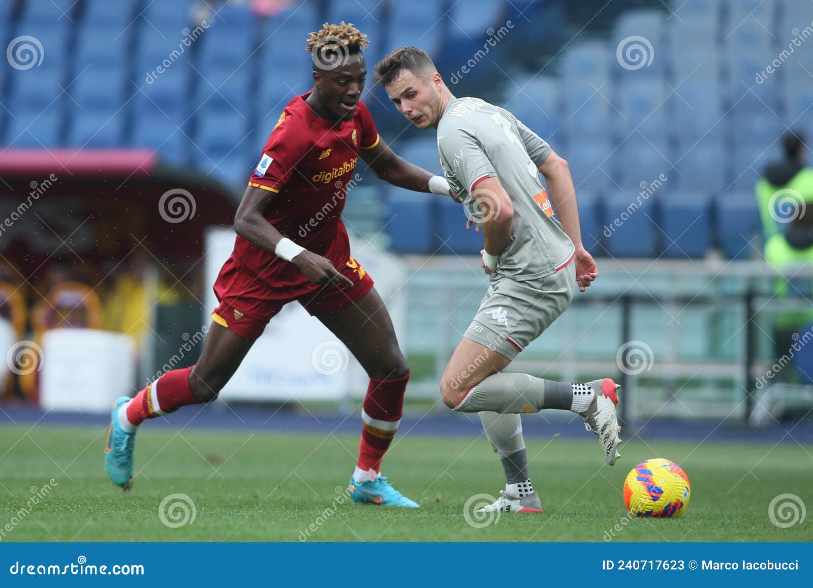 SERIE a FOOTBALL MATCH AS ROMA VS GENOA FC at OLYMPIC STADIUM in