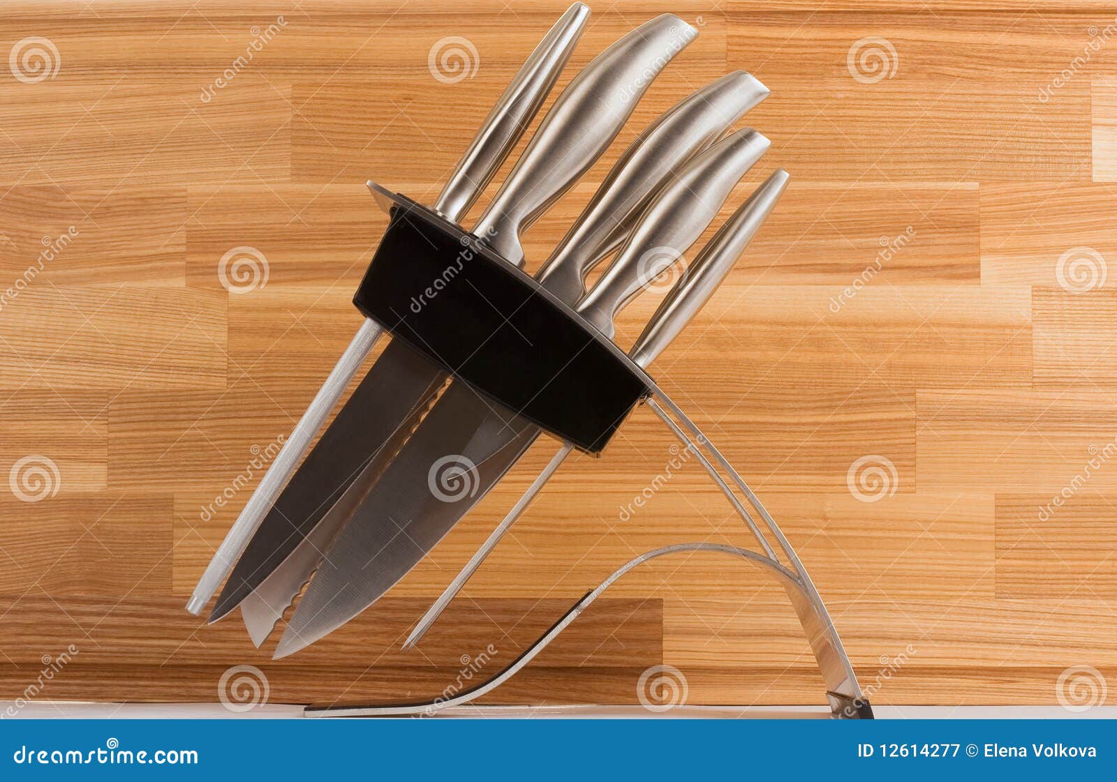 Series of Images of Kitchen Ware. Knife Set Stock Image Image of