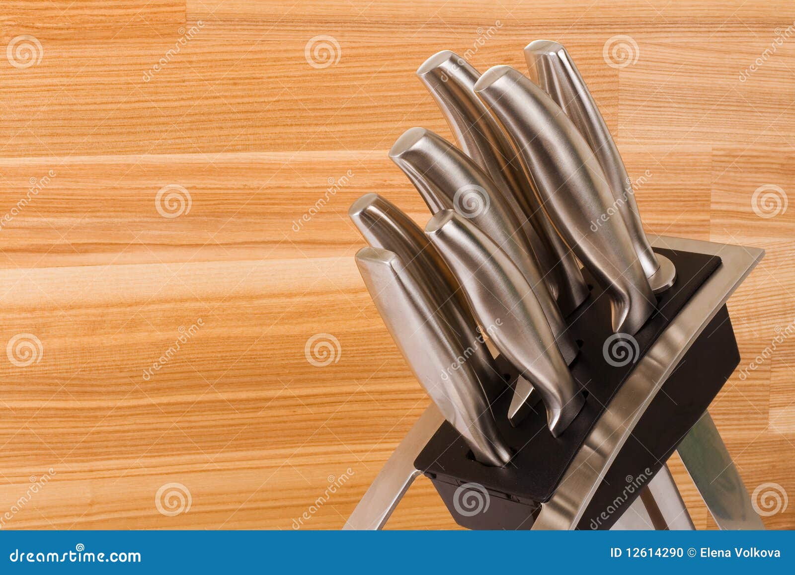 Series of Images of Kitchen Ware. Knife Set Stock Photo Image of