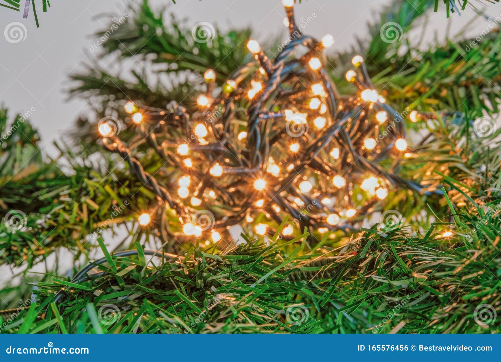 Bokeh Christmas Tree Indoors Fairy Lights Ball Illuminating Stock Photo Image Of Decorate Ball 165576456