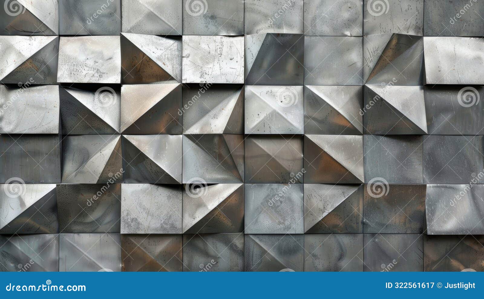 a series of metal panels each with a different geometric out creating a visually stunning play on symmetry and asymmetry