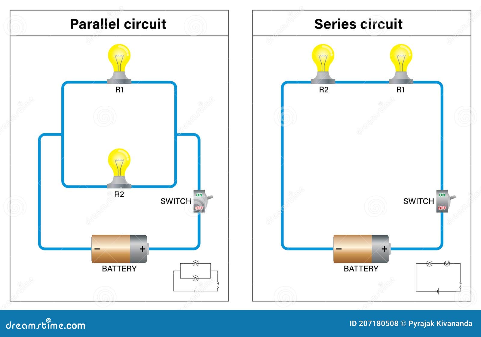 series circuit and parallel circuit switch on diagram