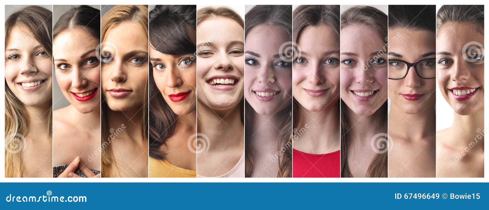 series of women faces