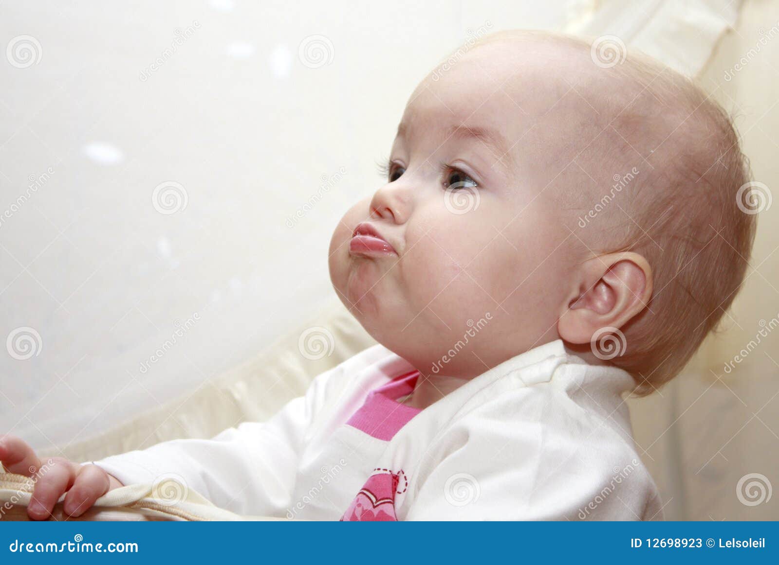 Serious baby stock image. Image of emotion, eyes, closeup 12698923