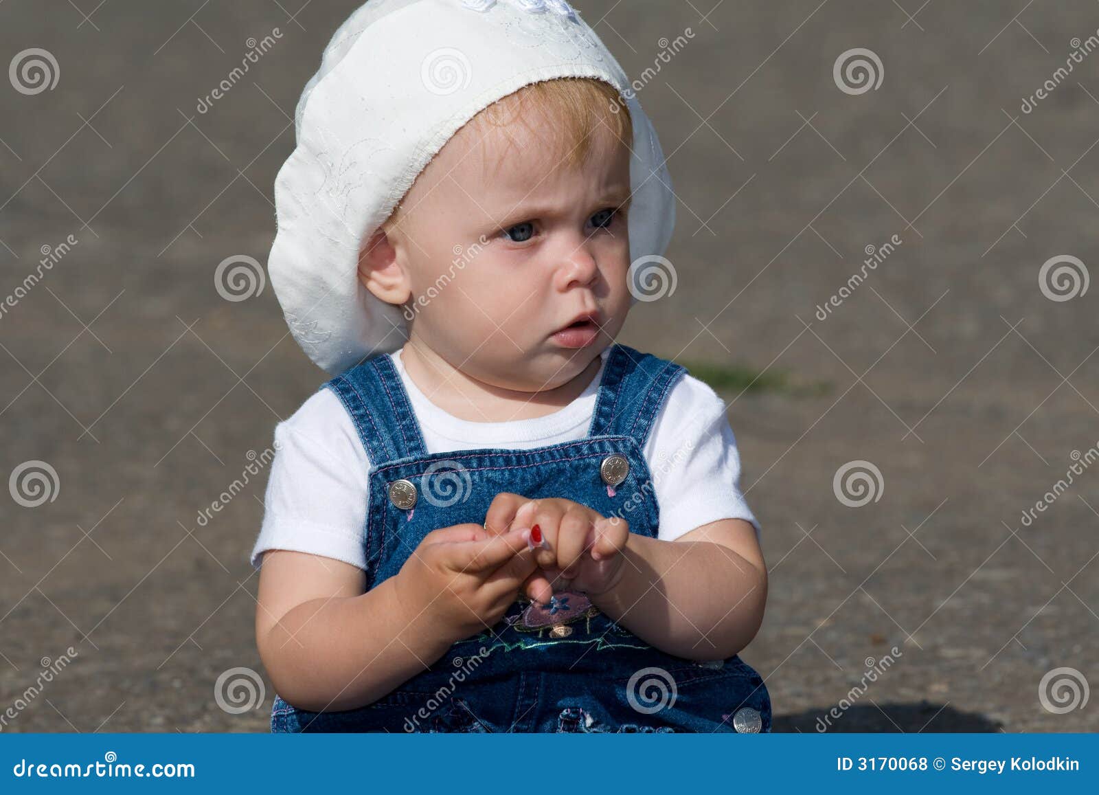 Serious baby sitting stock photo. Image of childhood, toddler 3170068