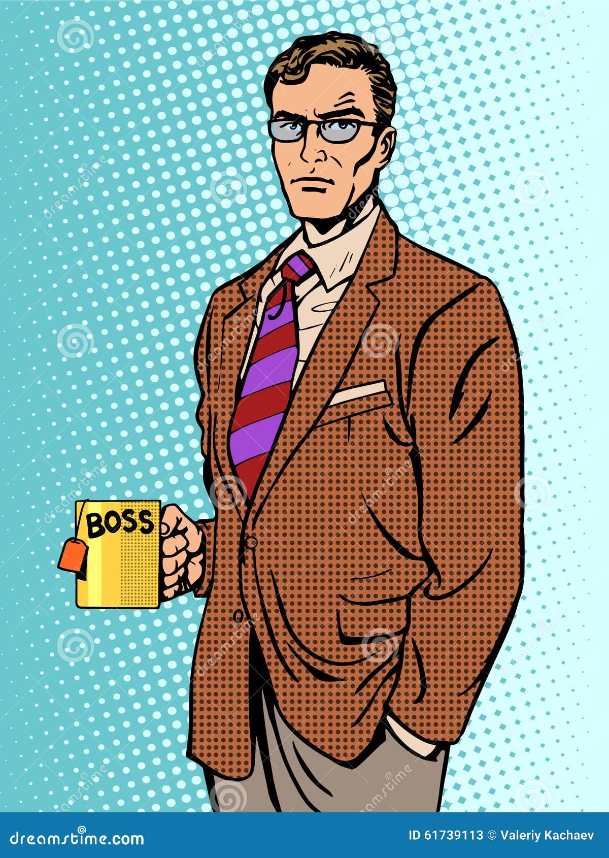 serious businessman boss mug tea