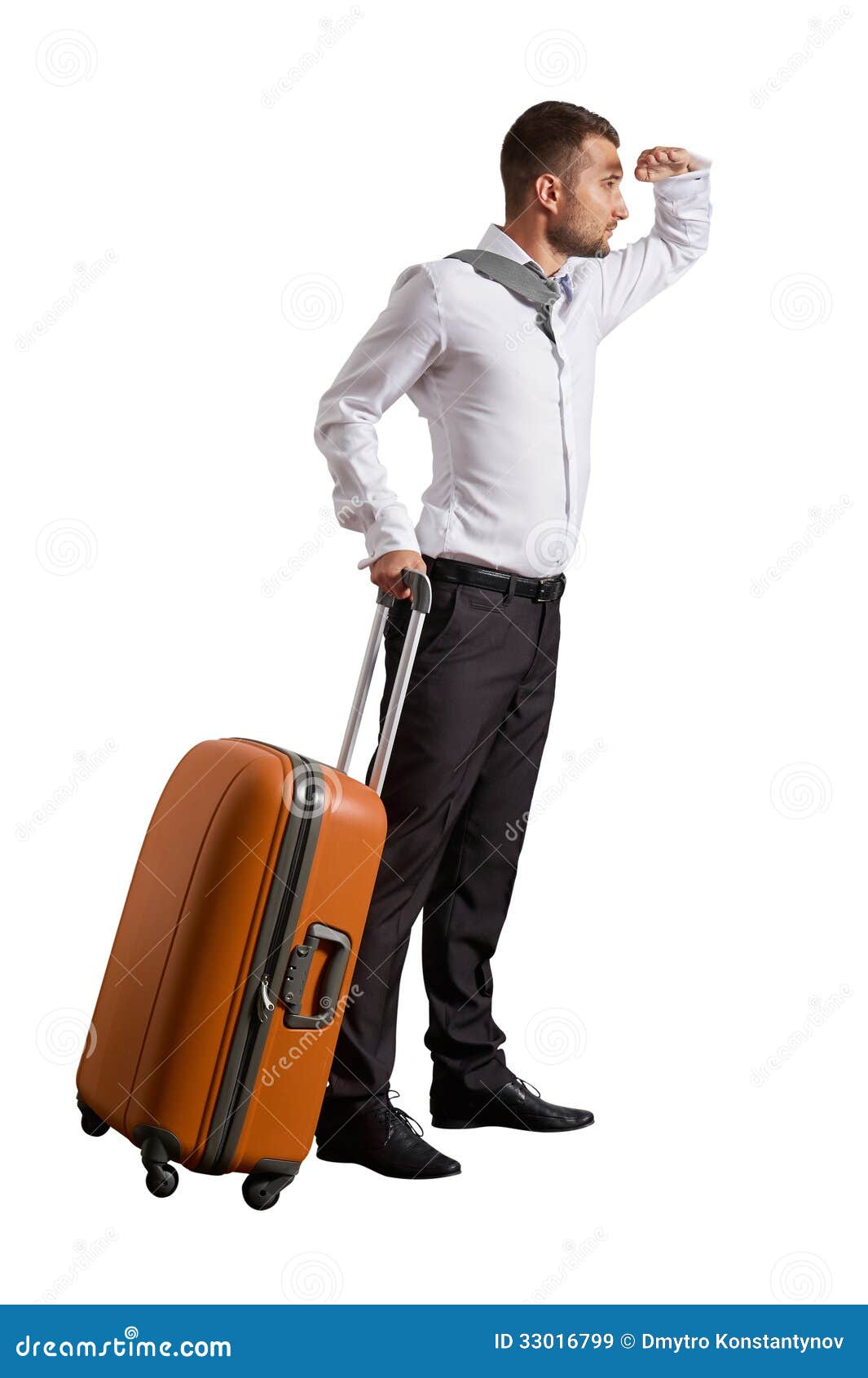 Serious Businessman Holding His Suitcase Stock Image Image of remote