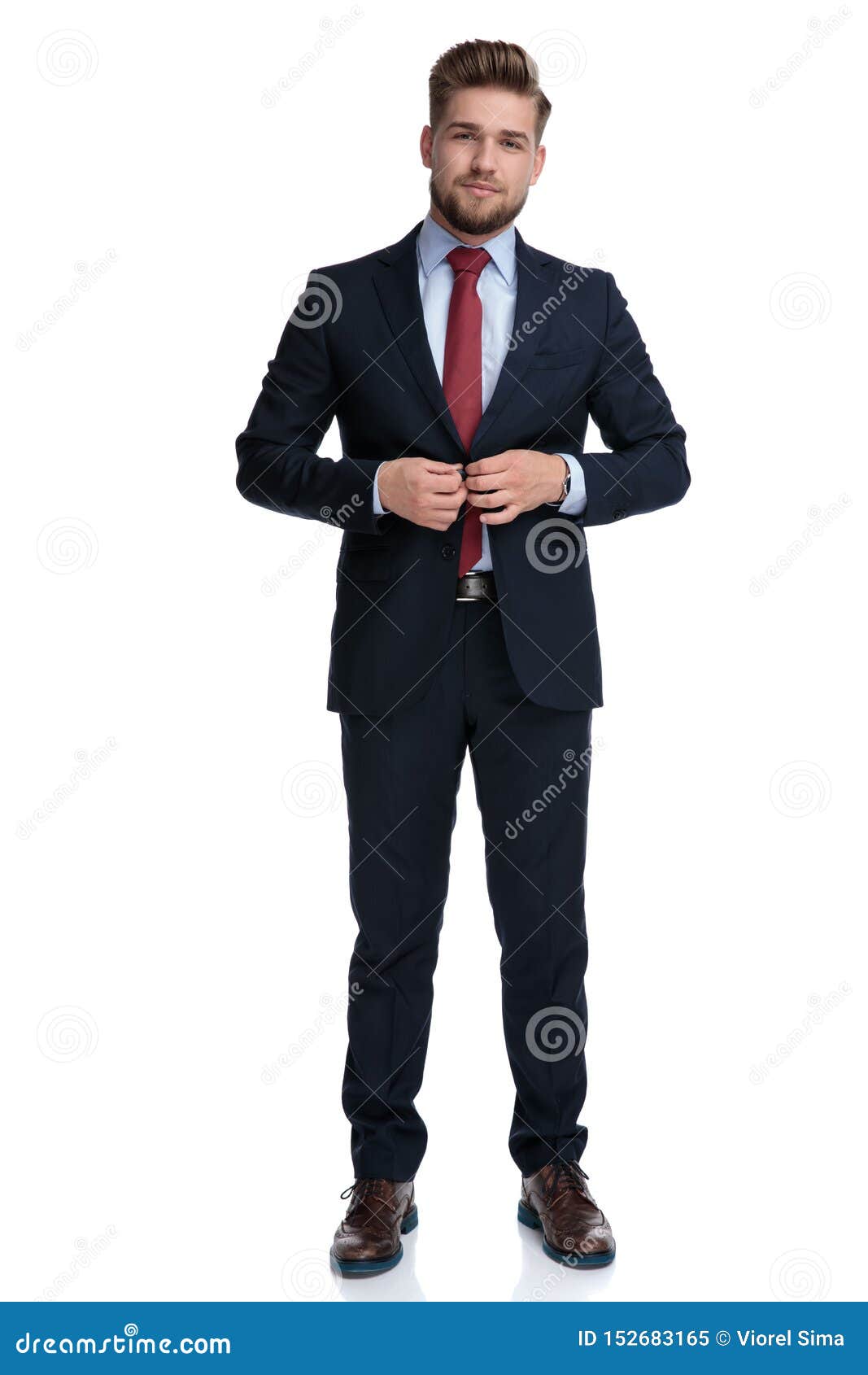 Serious Casual Man Unbuttoning His Jacket Stock Image - Image of shirt ...