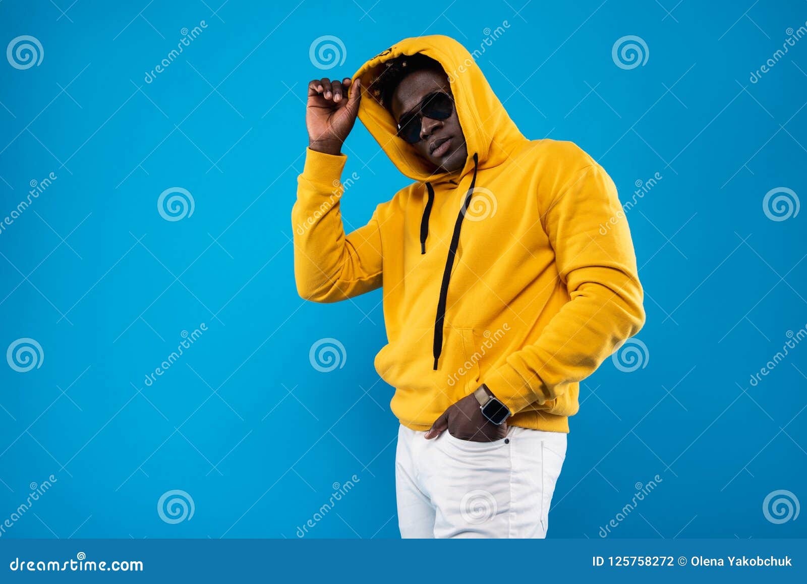 Serious Guy in Sunglasses Touching the Hood Stock Photo - Image of mood ...